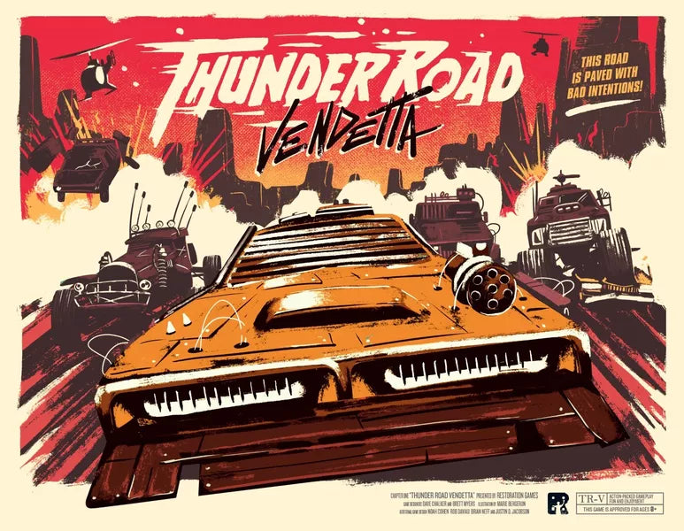 Thunder Road Vendetta Kickstarter mit detail washed minis + extra ammo cards